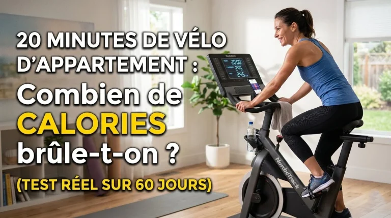 20 minutes de vélo d’appartement : combien de calories brûle-t-on ? (test réel sur 60 jours)