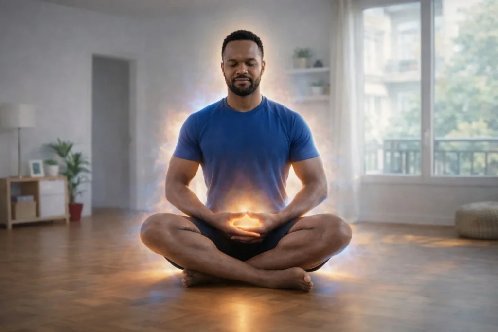 homme hormese assis dans son salon