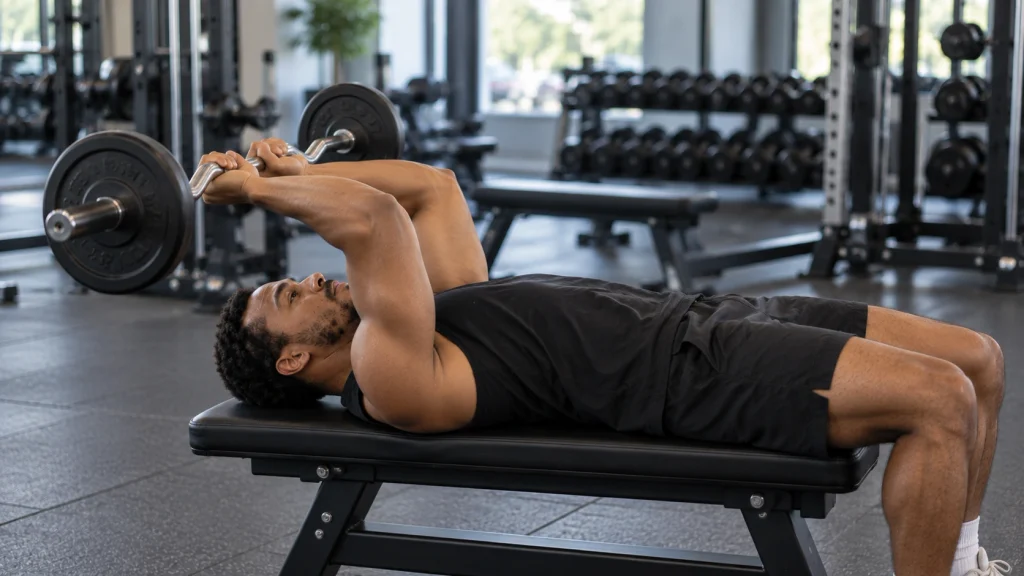 barre au front triceps